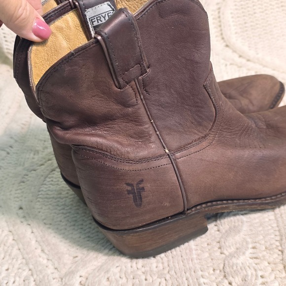 Frye Billy Short Western Boots Reddish Brown Leather Pointed Toe Womens 8 B main image 7